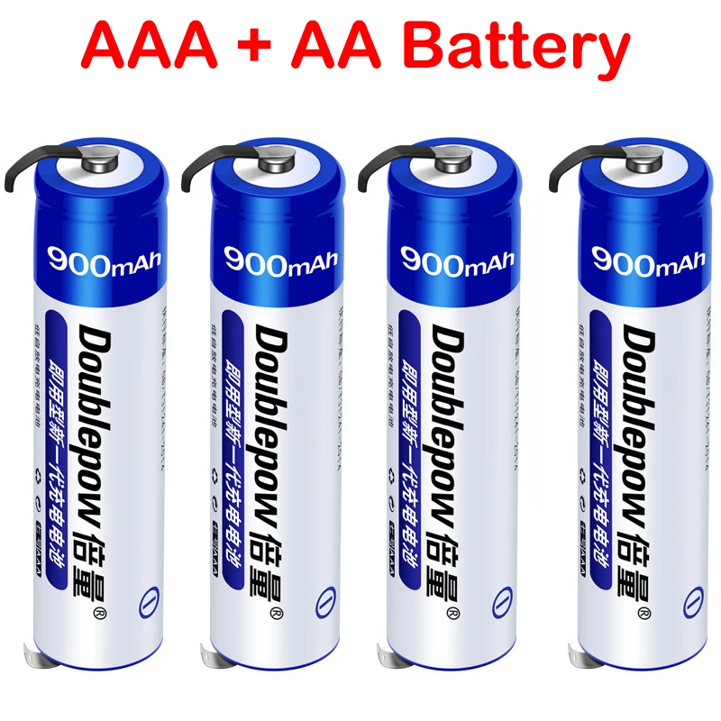 1,2 V 800mAh 900mAh Ni-Mh AA AAA Akku NiMH Batterie mit Schweißen Tabs Für Philips Elektrische Rasierer rasierer Zahnbürste Image