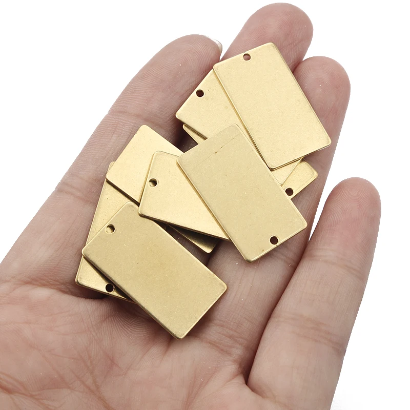 10 pezzi di ciondoli rettangolari in ottone grezzo per gioielli fai da te che realizzano pendenti quadrati adatti orecchini fatti a mano collana accessori artigianali
