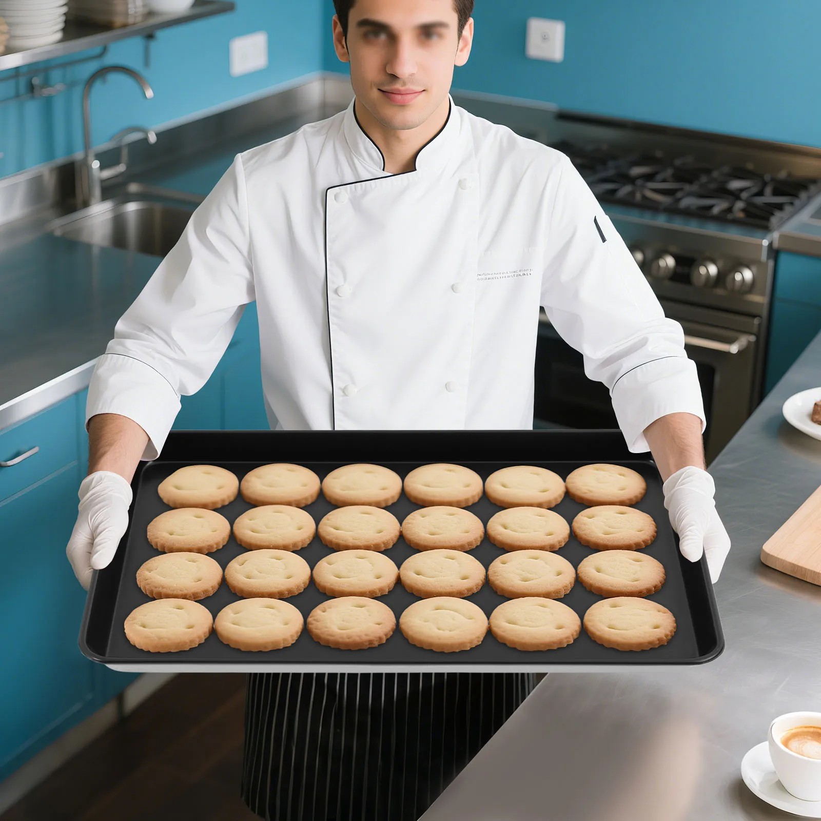 Backformen, Keksform, Backform für Küchenofen, Backform, Antihaft-Backform, 23,6 x 15,7 Zoll, rechteckiges Backblech Image