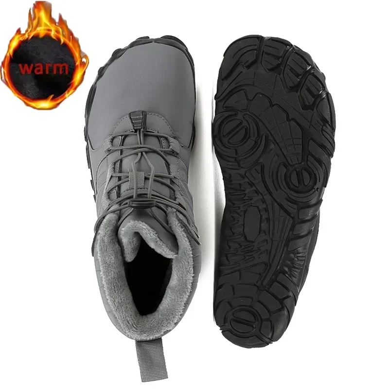 Winter Barfuß Stiefel Wasserdichte Herren Schnee Stiefel Warm Halten Männer Casual Schuhe Anti-slip Klettern Stiefel Arbeit Schuhe Plus größe 47