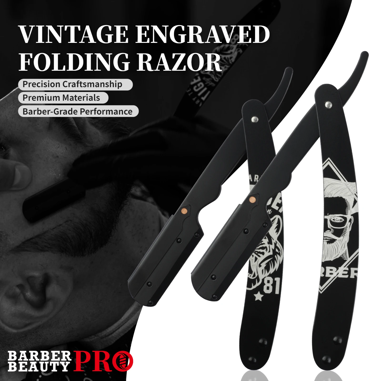 Professionelle Barber Razor Manuelle Rasierer Gerade Kante Rasierer Edelstahl Rasierer Klapp Rasieren Rasur für Männer Salon Werkzeuge Image