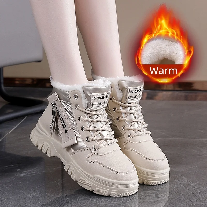 Winter Frauen Baumwolle Schuhe Bequeme Dicke Sohle Weiche Nicht-slip Baumwolle Casual Schuhe Outdoor Warme Stiefel frauen Turnschuhe größe 43