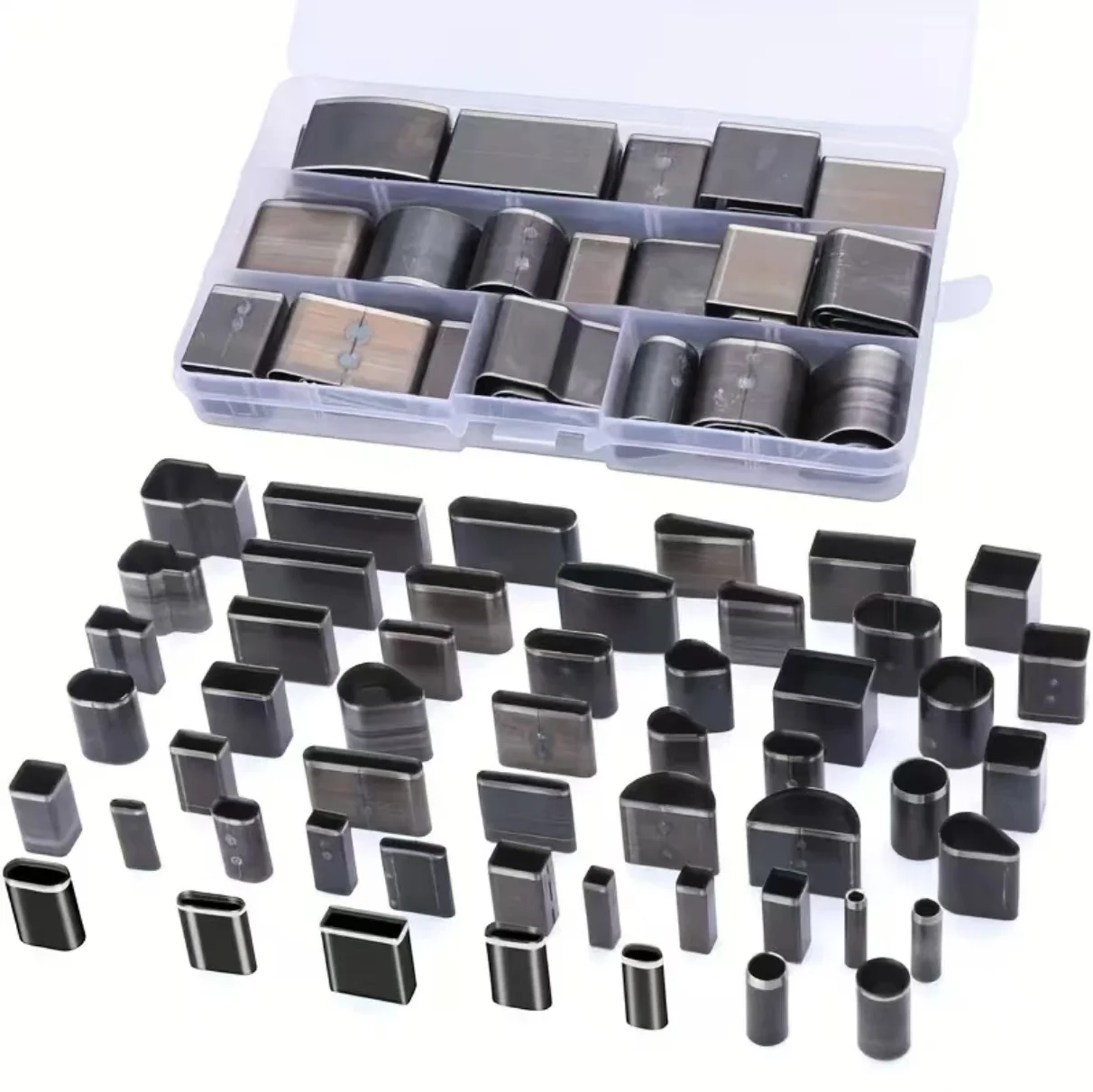 Set di strumenti per punzonatura cava da 52 pezzi con scatola di immagazzinaggio Kit per punzonatura cava a foro singolo Strumenti per stampaggio lavorazione della pelle fai da te artigianale in pelle