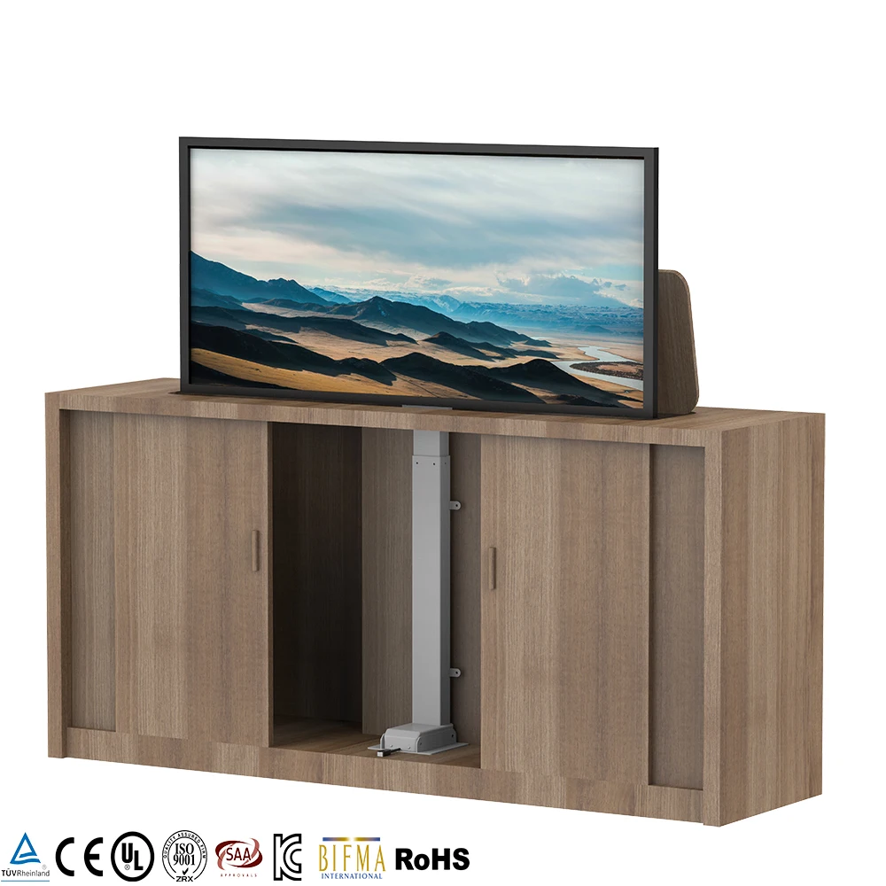 Contuo Elektrischer versteckter TV-Schrank mit motorisierter Fernbedienung, höhenverstellbare Halterung für 32 bis 70 Zoll unter dem Bett-TV Image
