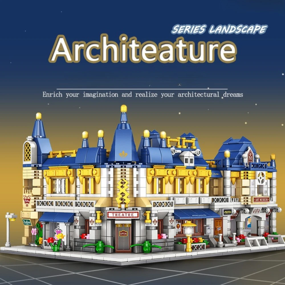 MOC Europäische Landschaft Architektur Bausteine Set Mittelalterlichen Städtischen Einkaufsgeschäft Shop Haus Spielzeug Für Kinder Geburtstag Geschenke Image