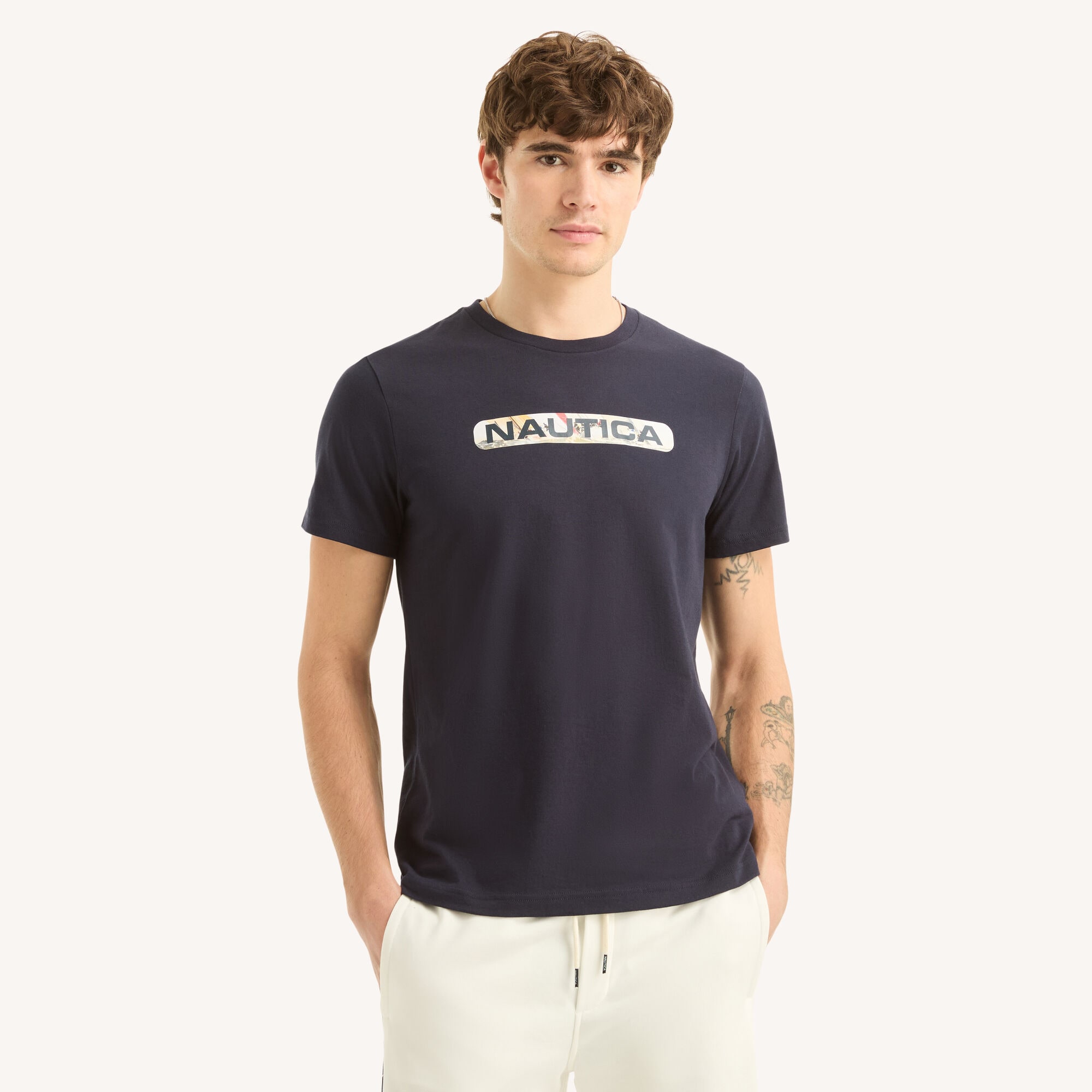 Nautica Men's Sailing Logo Graphic T-Shirt 401 (Navy), XXL
