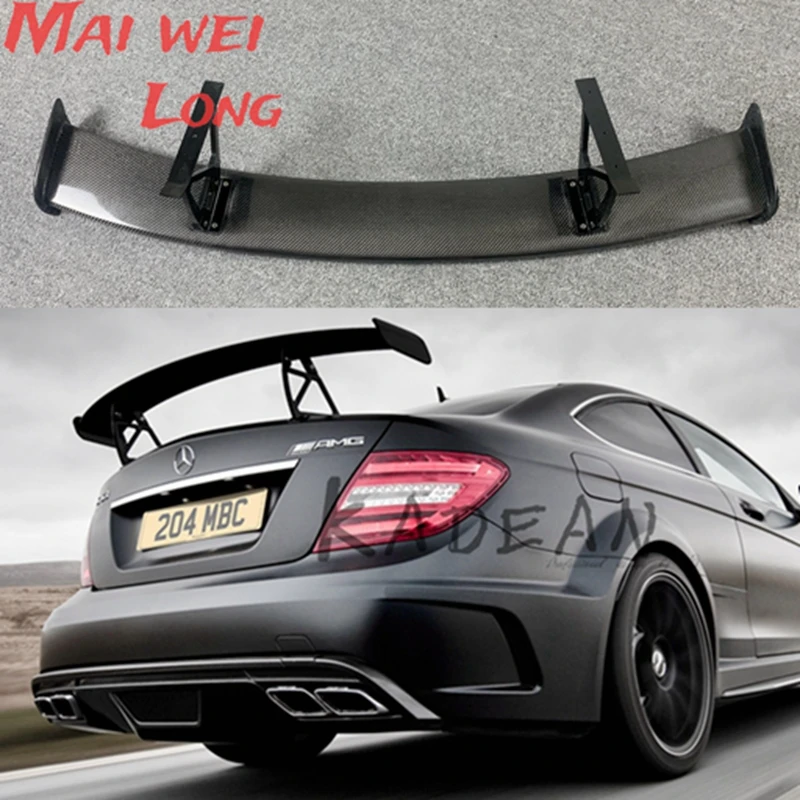 C-Klasse W204 C63 Coupé Kohlefaser schwarz Serie Kofferraumspoiler Heckflügel passend für C63 Spoiler C63 2/4 TÜR 2007–2014 Image