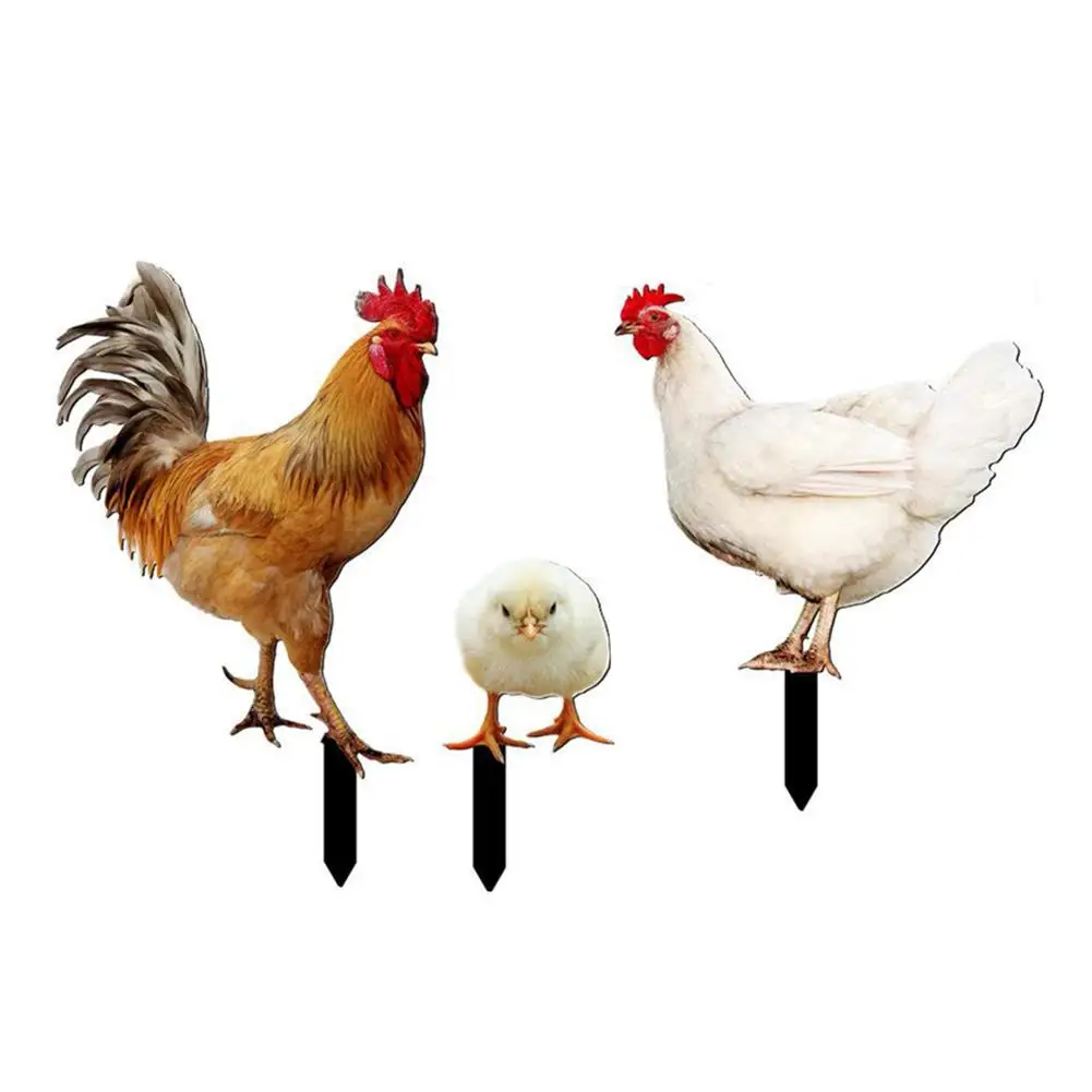 Entzückende Weihnachtsmütze Huhn Dekor Acryl Hof Ornament für Outdoor Garten Hof Dekoration Garten Ornamente Image