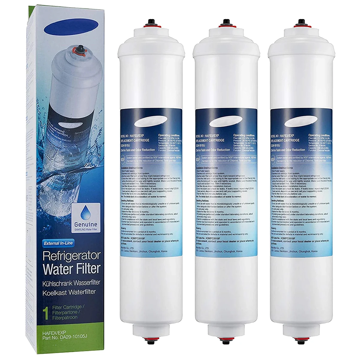 DA29-10105J Inline-Wasserfilter-Ersatz für GE GXRTPR, GXRTDQ, 4378411 RB, Samsung HAFEX/EXP, Whirlpool WHKF-IMTO, IC-100A Image