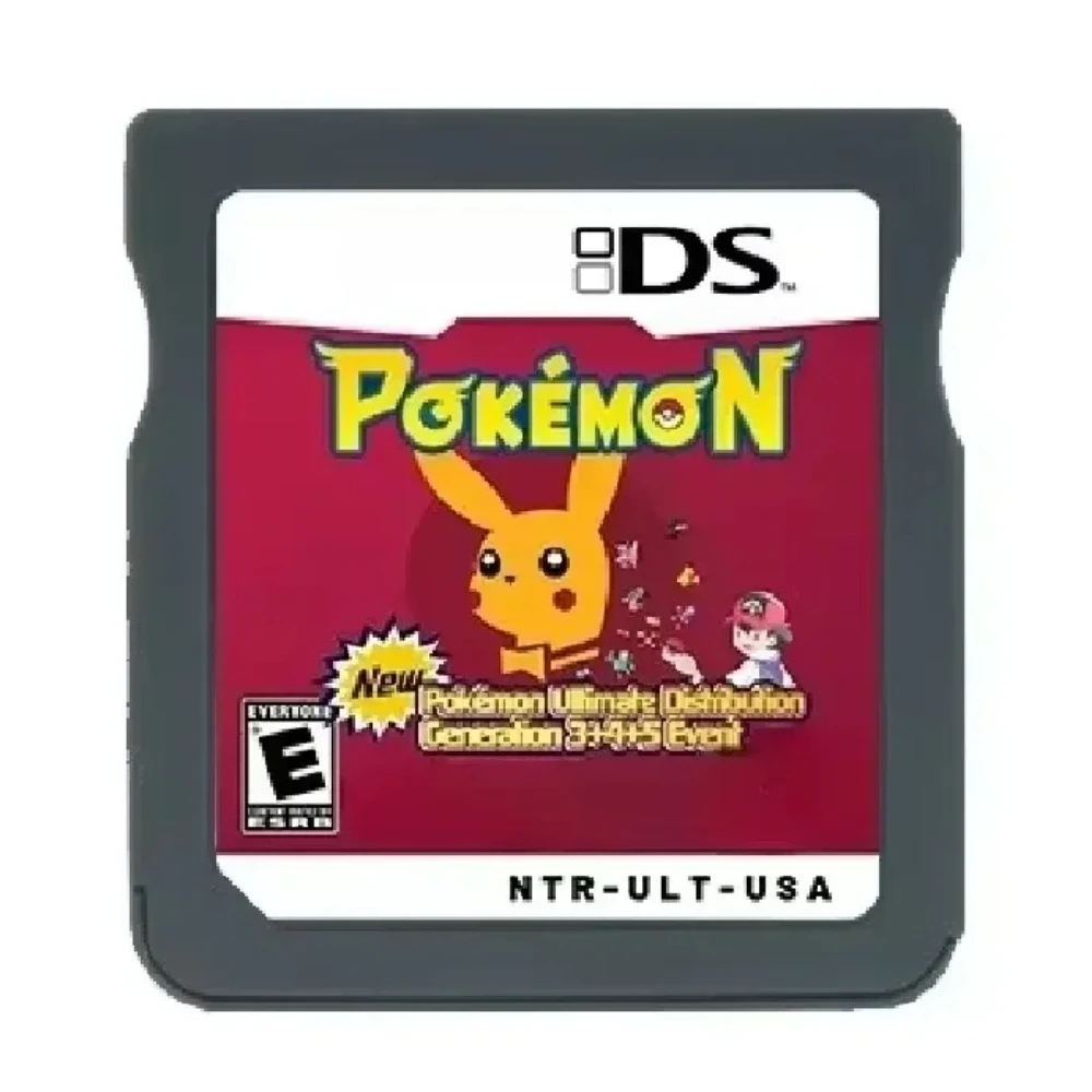 NDS Video Game Cartridge, Pokémon Ultimate Distribution Gen 3, 4, and 5 Event Game Cartridges, with Instruction Manual
