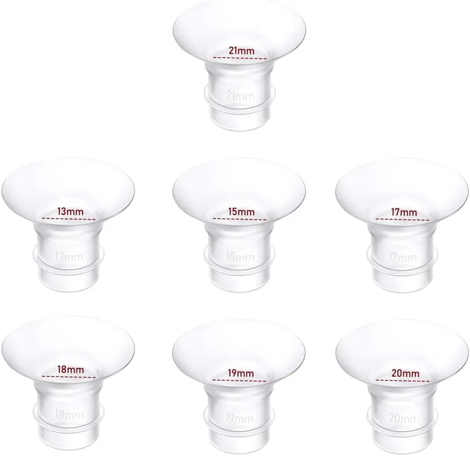 Flanscheinsatz kompatibel mit Momcozy/Spectra/YOUHA/Medela/Elvie/XIMYRA 24 mm Milchpumpe, reduziert den 24-mm-Tunnel nach unten, um die Größe zu korrigieren