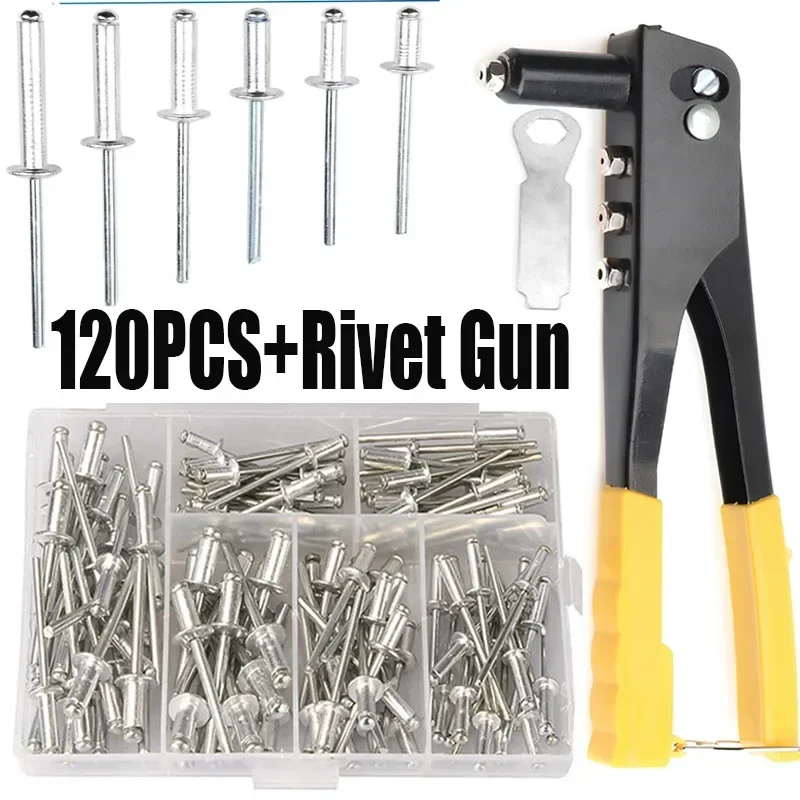 120 pièces Rivets/ensemble de riveteuses robustes Kit d