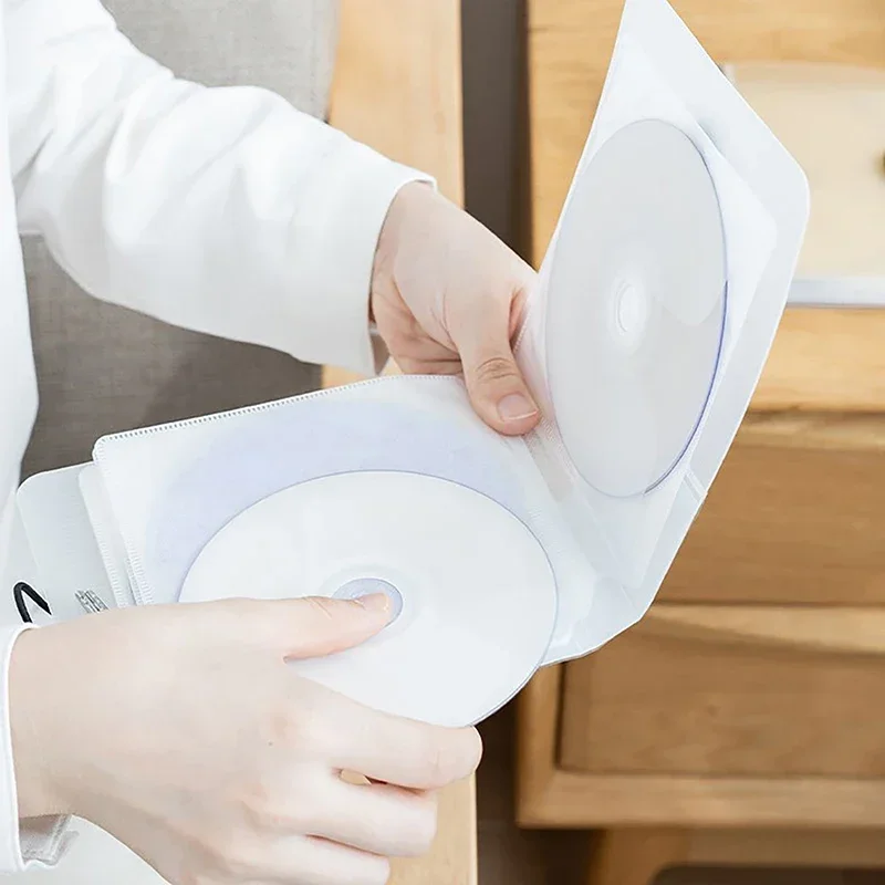 Étui pour disque CD en plastique de couleur transparente, support de DVD, portefeuille, sac de rangement, organisateur, sac de couverture, boîte d