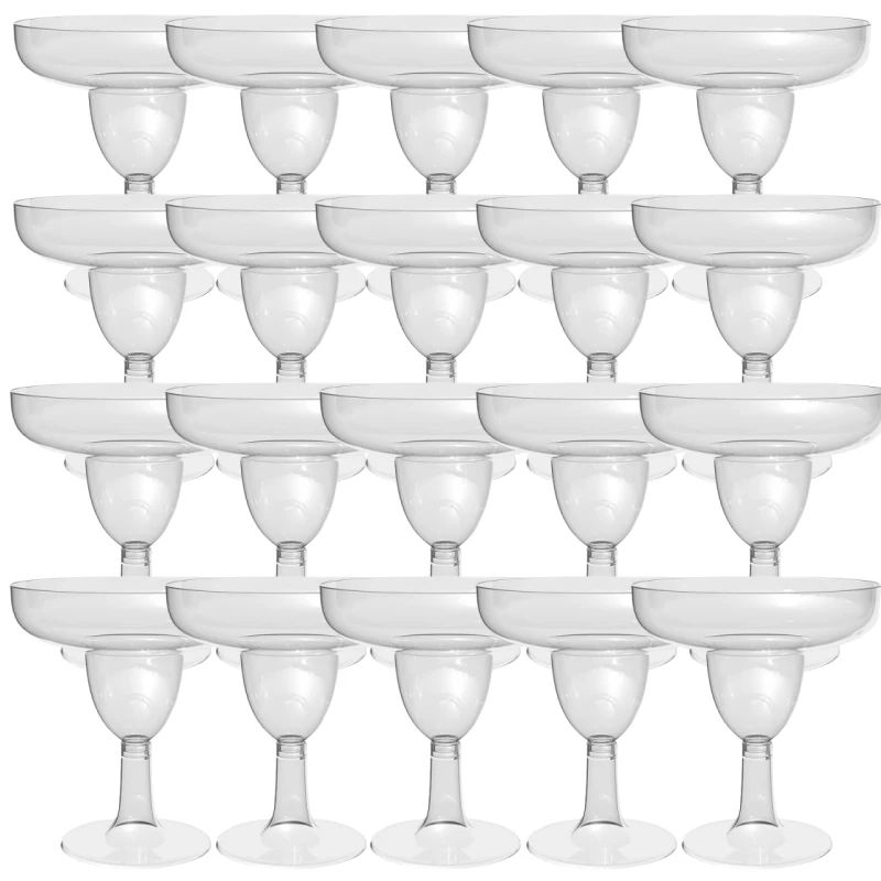 20 Stück 5 Unzen durchsichtiges Kunststoff-Weinglas recycelbar – bruchsicherer Weinkelch – Einweg- und wiederverwendbare Becher für Champagner-Dessert Image