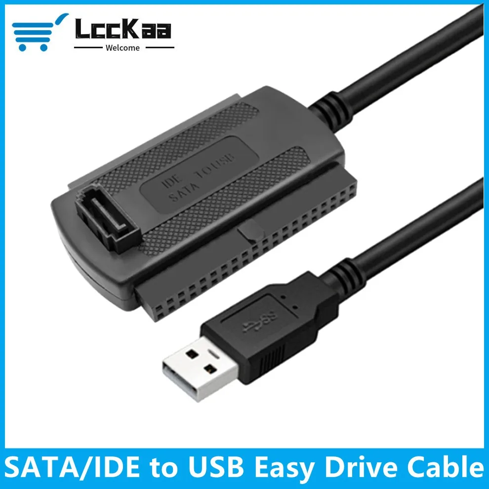 LccKaa IDE Sata zu USB Konvertierungskabel Laptop Desktop Computer Alte serielle Port Verbindung Datenkabel 480 MB/s HDD Adapterkabel Image