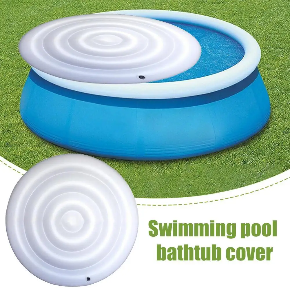 Outdoor Whirlpool Abdeckung Aufblasbare Runde Zusammenklappbare Pool Füllstoff Staub Abdeckung Isolierung Abdeckung Energiesparende Leckage Schutz Cove Image