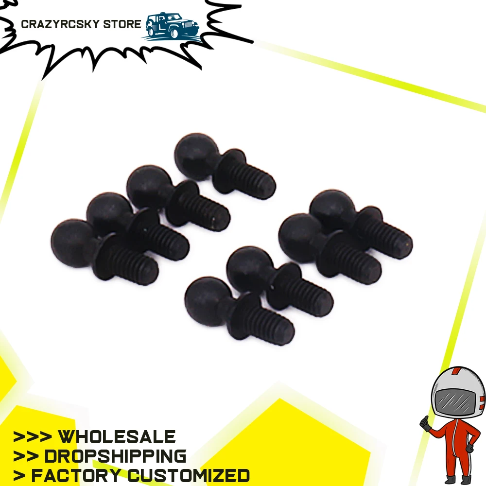 8 stücke Ball Stud Kopf Schrauben Verschluss Schraube Für Rc Hobby Modell Auto 1/18 Wltoys A959 A969 A979 K929 Ball kopf Verschluss Bolzen Schwenkt