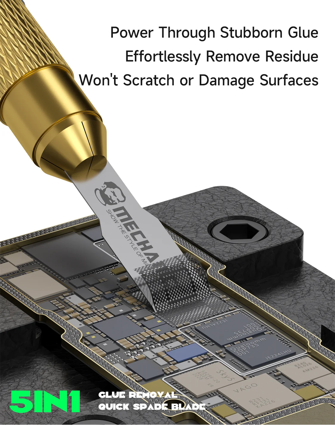 MECCANICO SF-51 IC chip riparazione della scheda madre coltello sottile PCB chip della scheda madre CPU strumento di rimozione della colla efficiente kit di rimozione della colla