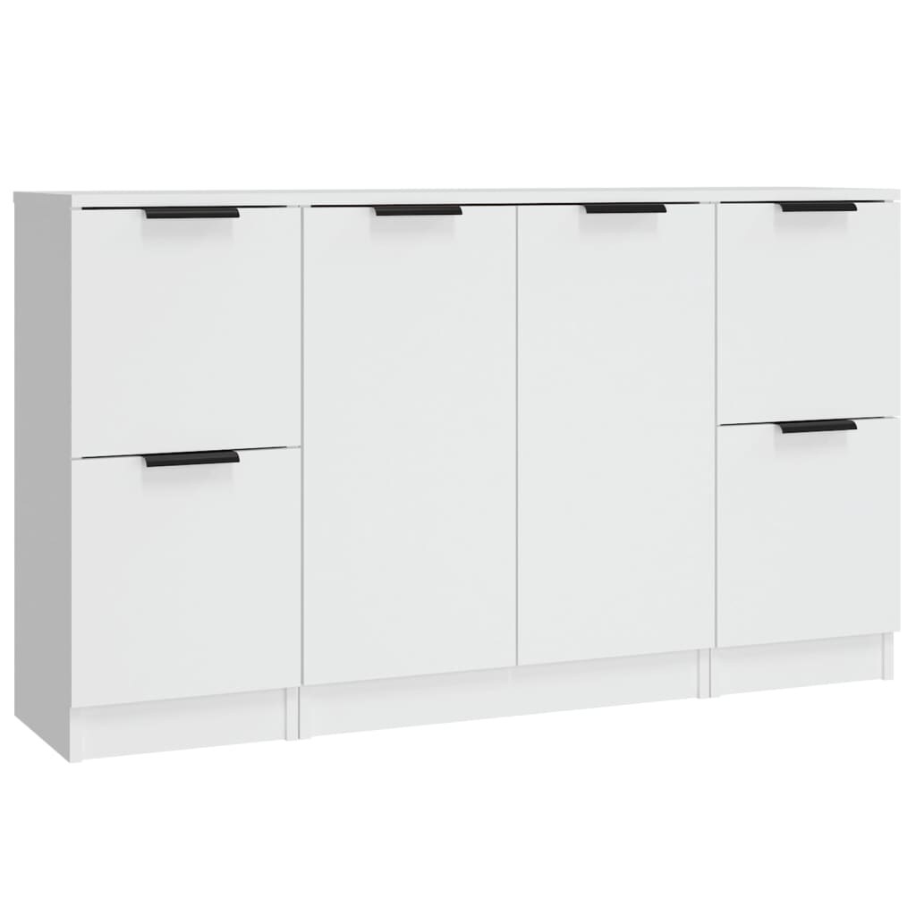 vidaXL Sideboards 3 Stk. Weiß Holzwerkstoff Image