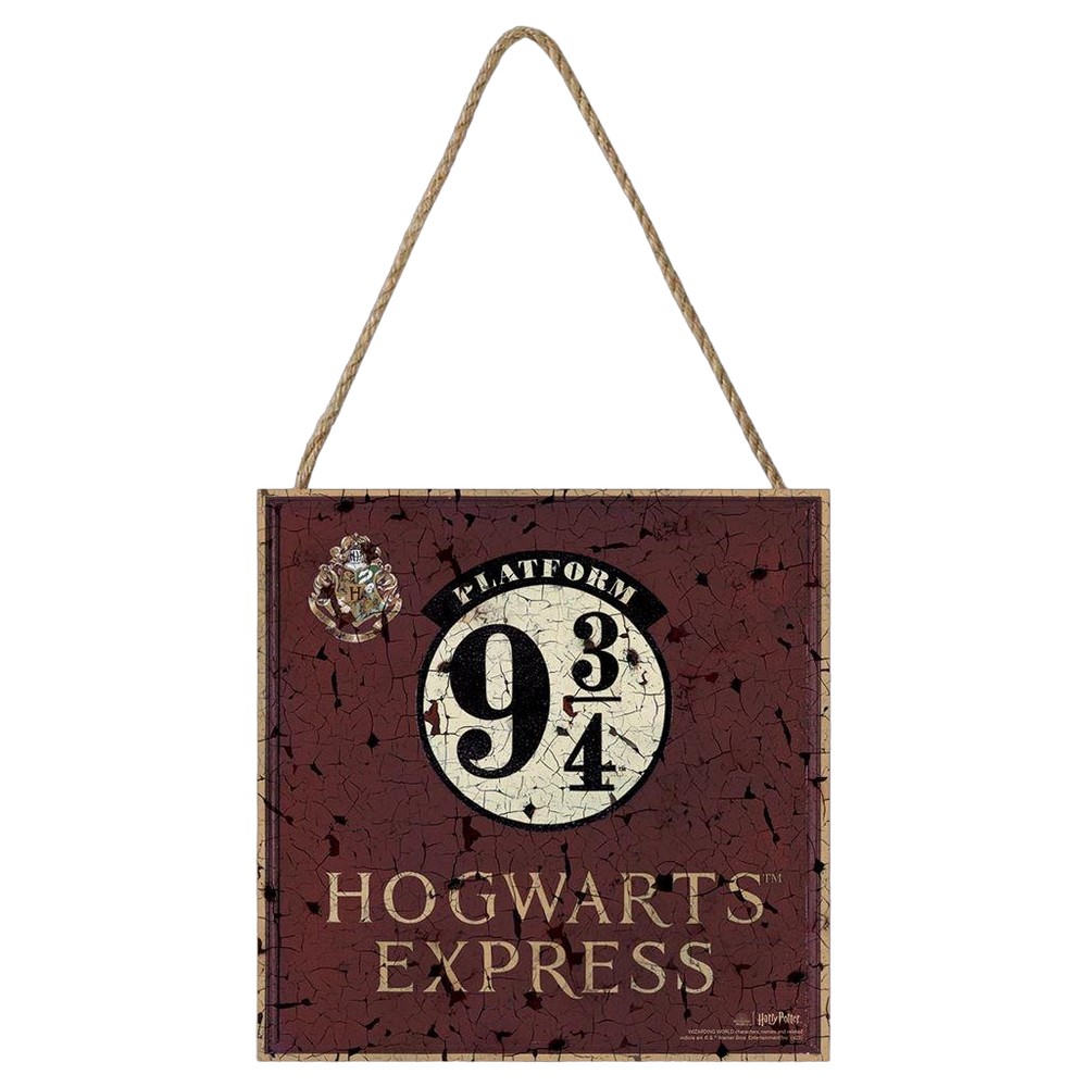 Harry Potter - Tafel "Hogwarts Express Platform 9 3/4", Holz (Burgunderrot) Image