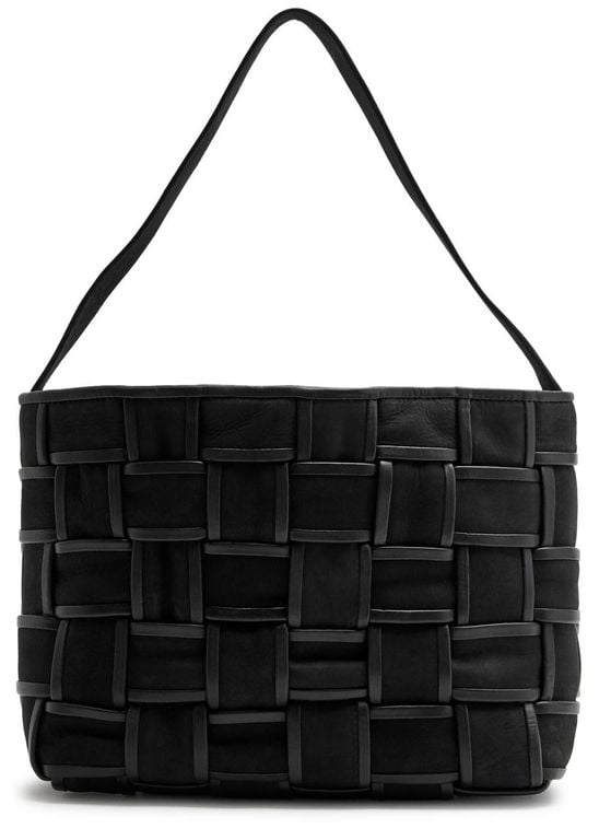 Woven Mini Suede Tote - Black - St. Agni Totes
