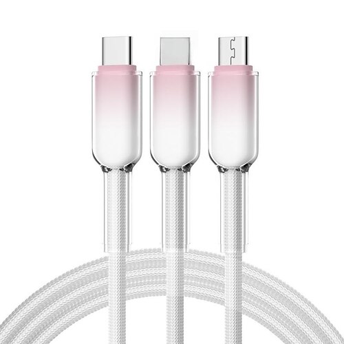 3-in-1 Schnelllade-Datenkabel, 1,2 m, USB auf Micro-USB Typ-C, iOS-kompatibel, geeignet für iPhone, Samsung, Xiaomi, Redmi und Poco. Image