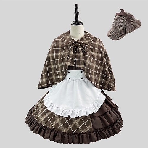 Buchwoche 2026 Detektiv Karneval Kleid Kostüm Vintage Erwachsene Damen Halloween Welttag des Buches Einfaches Karnevalskostüm Verkleiden Image