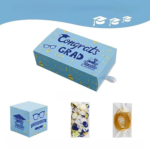 Überraschungsgeschenkbox für Abschlussfeiern, 10 Stück, Pop-up-Faltbox mit Konfetti, universell geeignet für Abschlussfeiern Image