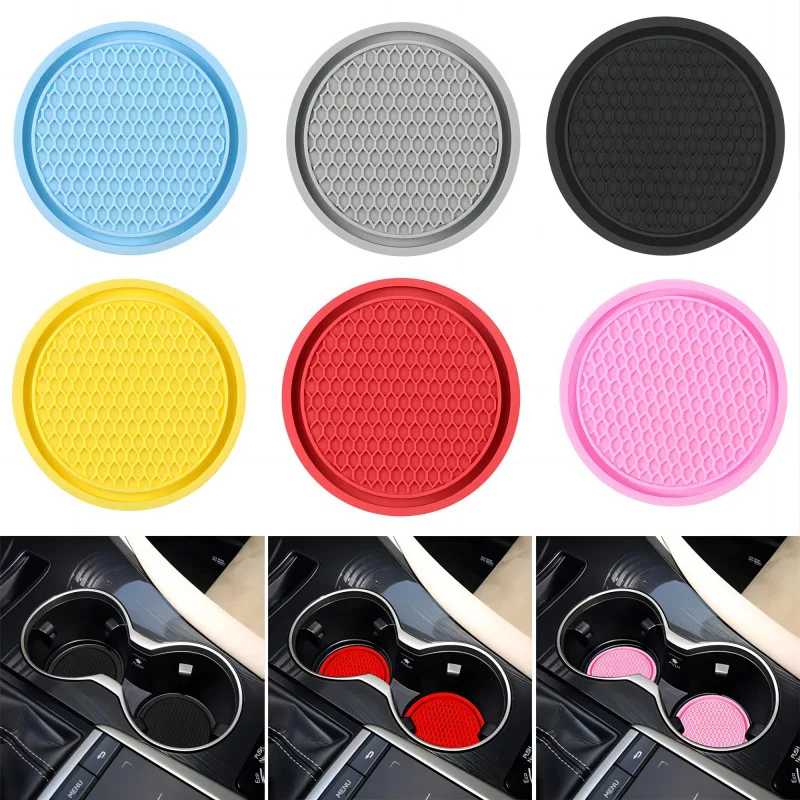 2PCS Automotive Kreative Wasser Untersetzer Auto Innen Anti-rutsch-Pad Dekorative Automotive Liefert, PVC Anti-slip Waben pad