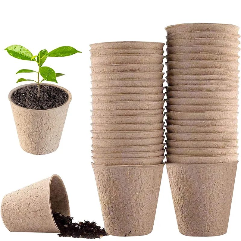 10/20/50 stücke 6/8 cm Anlage Wachsen Topf Papier Kindergarten Tasse Starter Garten Blumentöpfe Kräuter Gemüse kit Biologisch Abbaubare Hause Gartengeräte Image