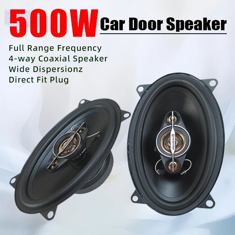 2 Stück 4 x 6 Zoll 500 W (2 x 500 W) Autolautsprecher 4-Wege-Koaxial-Vollfrequenz-Universal-Automotive-Audio-Lautsprecher Auto-Stereo-Woofer Image