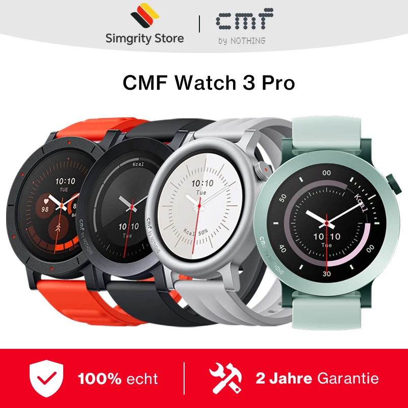 CMF Watch 3 Pro – Smartwatch 1,43 Zoll AMOLED, 13-Tage-Akku, Dual-GPS, Bluetooth-Anrufe mit KI-Geräuschunterdrückung, Herzfrequenz- und Schlafverfolgung Image