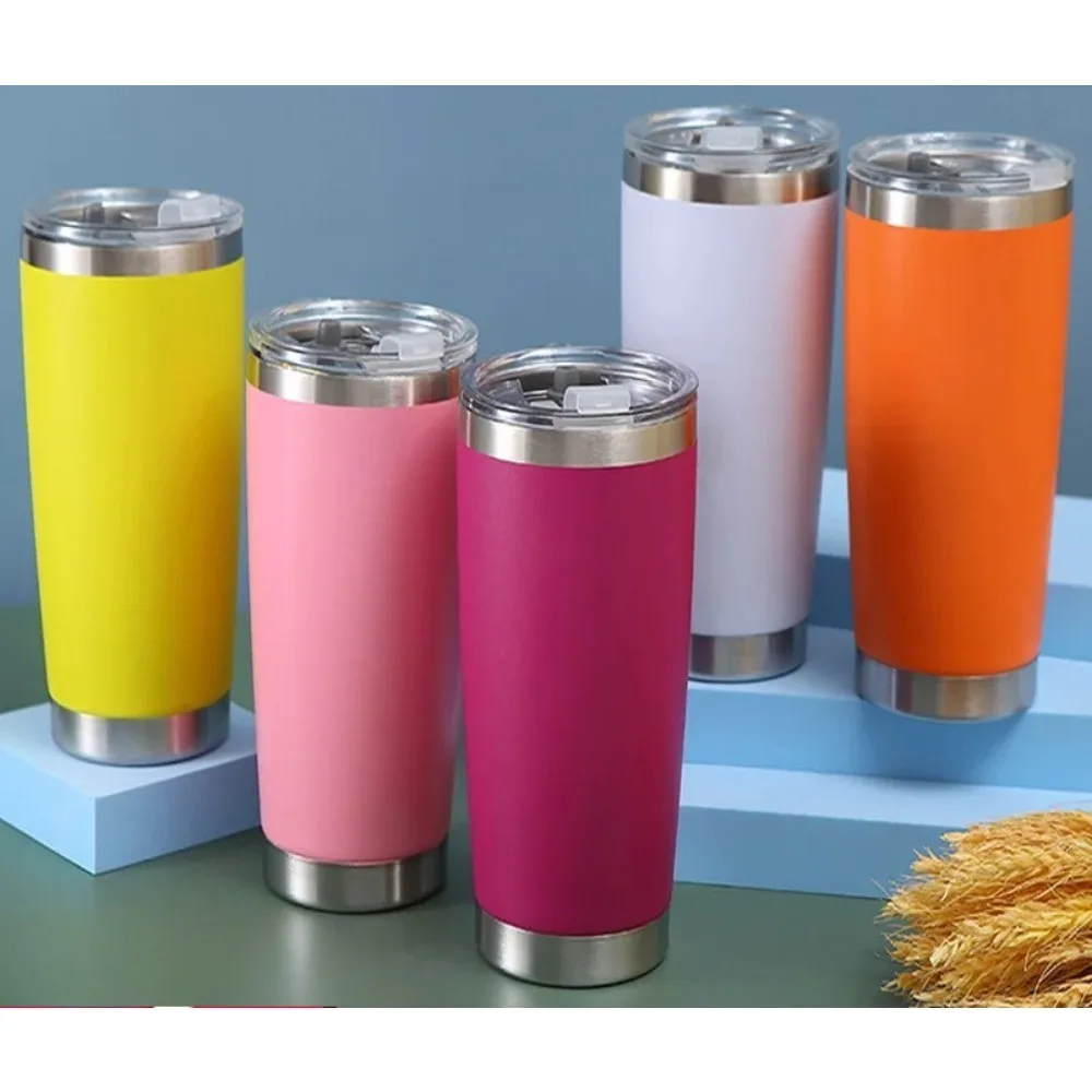 20oz Thermo Cafe Kaffeetasse Auto Thermosbecher Auslaufsichere Reise-Thermobecher für Tee Doppelte heiße und kalte Tasse aus Edelstahl Image