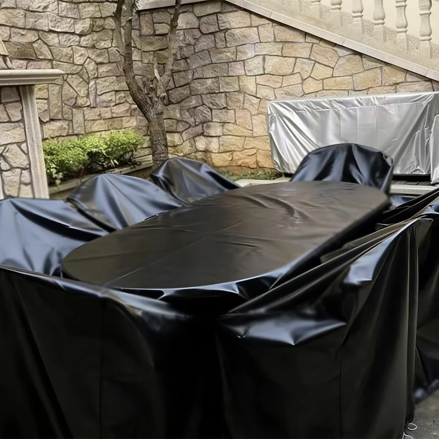 Regenfestes, sonnenbeständiges, wasserdichtes PVC-Tuch, staubdicht, integrierte Schutzhülle, Gartenmöbel, Bänke