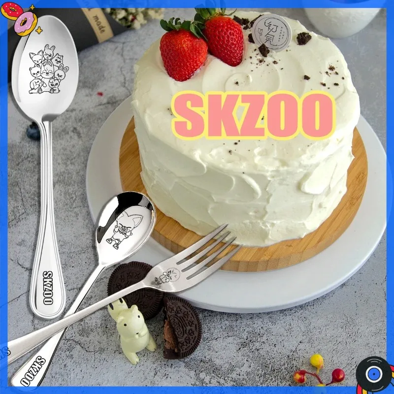 SKZOO Geschirr Edelstahl Löffel Gabel Haushalt Esszimmer Runder Löffel Dessertlöffel Spiegel Glanz 304 Edelstahl Geschirr