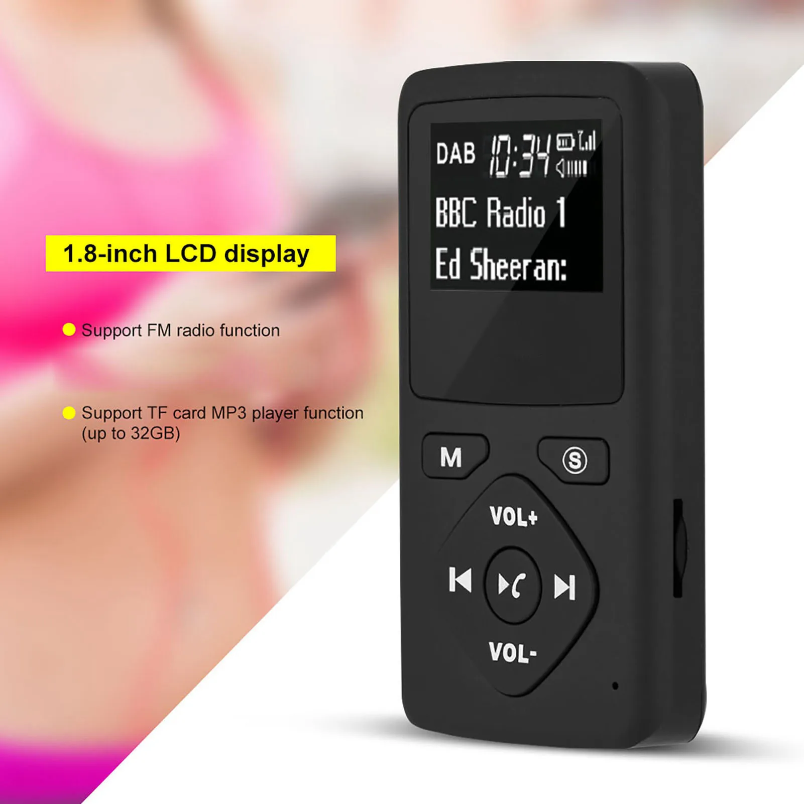 DAB Digitalradio Tragbarer DAB-Radioempfänger Tragbarer DAB/DAB+ Digitaler Radioempfänger Bluetooth MP3-Player mit Kopfhörer