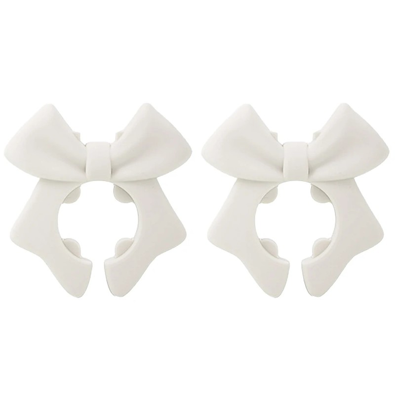 2pcs Silicone Bow-Shaped Pot Lid Rest, Cute Pink Bow Design, Secure Grip for Spoons Whisks, Kitchen Utensil Holder, Kitchen Utensil Holder, Space-Saving Kitchen Storage Rack for Countertop Utensils