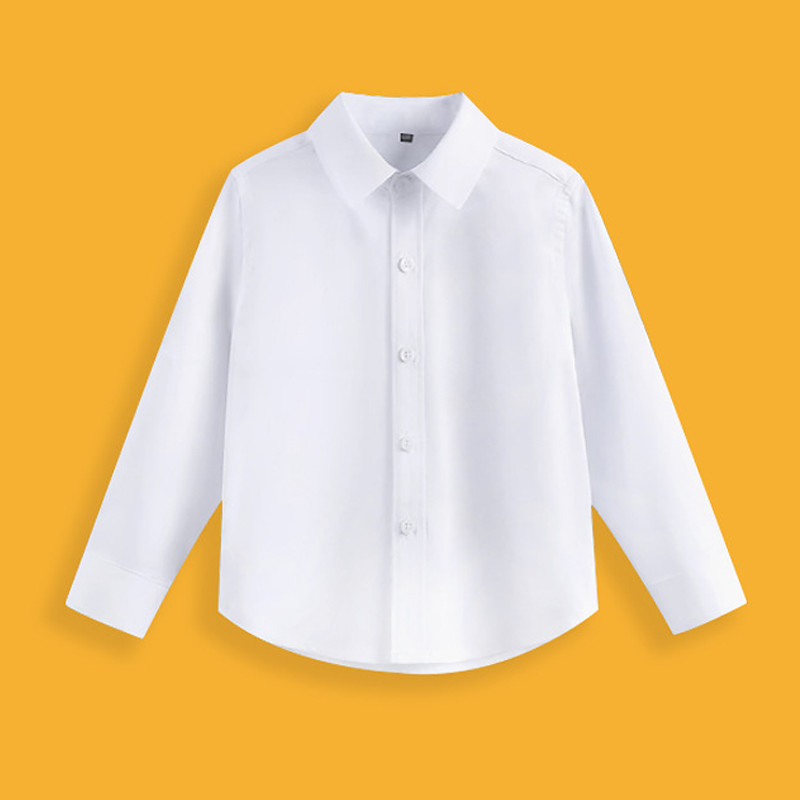 Kids Boys' Shirts Plain Long Sleeve Buttons Casual Neutral White Spring Clothes 4 years