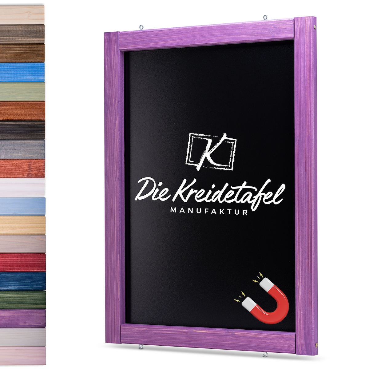 Die Kreidetafel Manufaktur Magnetische Kreidetafel - Magnettafel mit Holzrahmen / Flieder 30x50cm Image