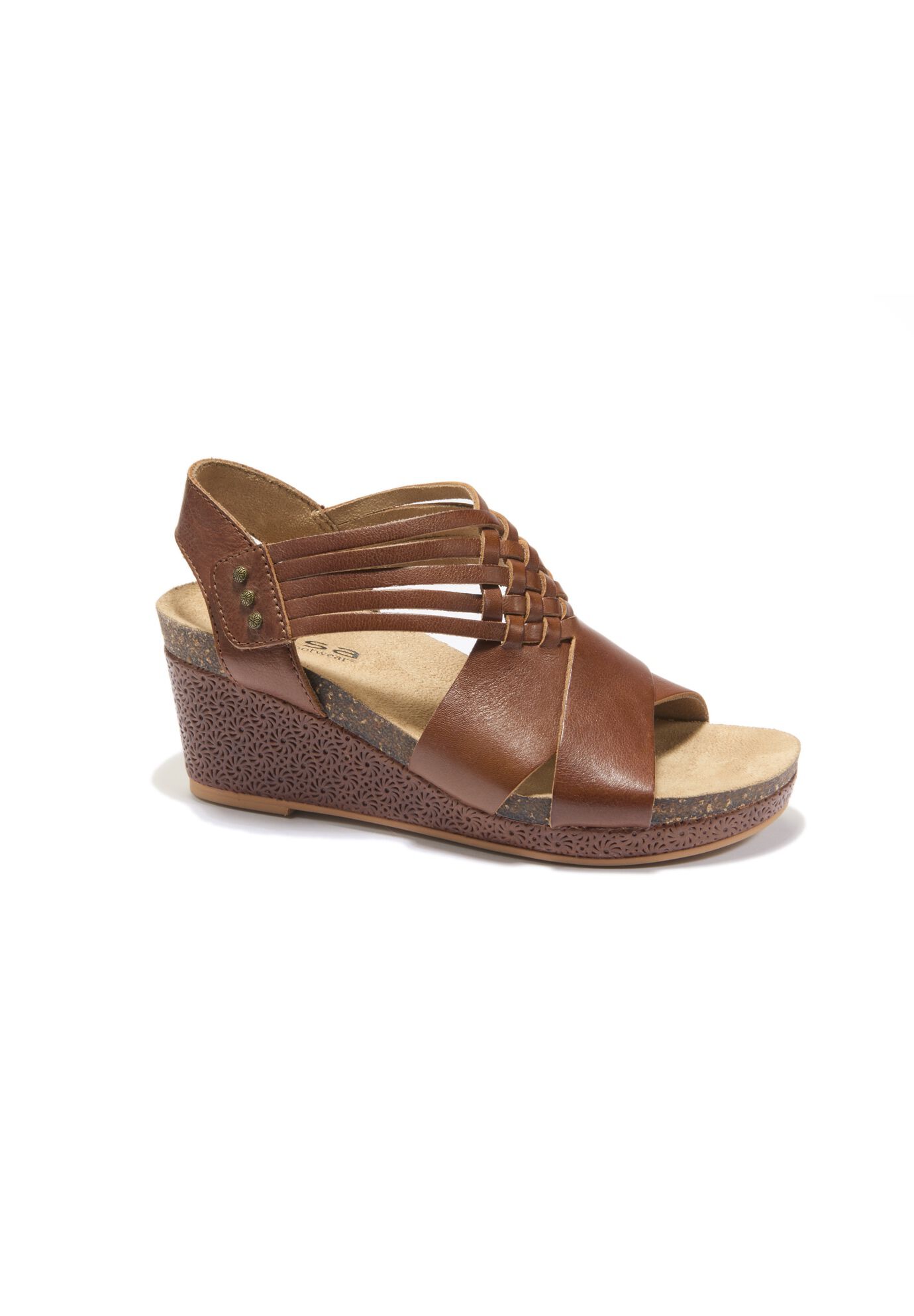 Women's Gianna Wedge Sandal by Hälsa in Cognac (Size 6 1/2 M)
