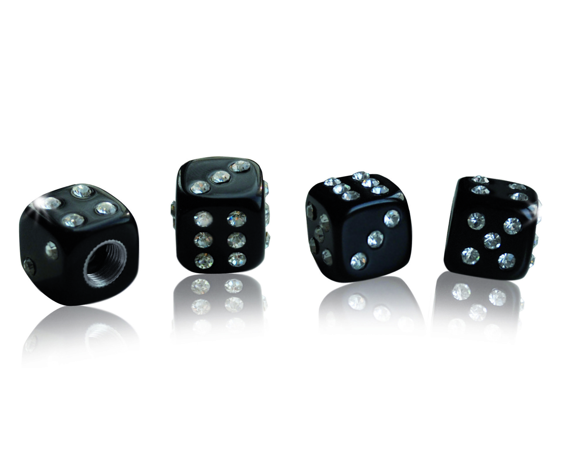 FOLIATEC Aircaps Crystal Cube, schwarz 32858 Abdeckung, Reifenventil Image