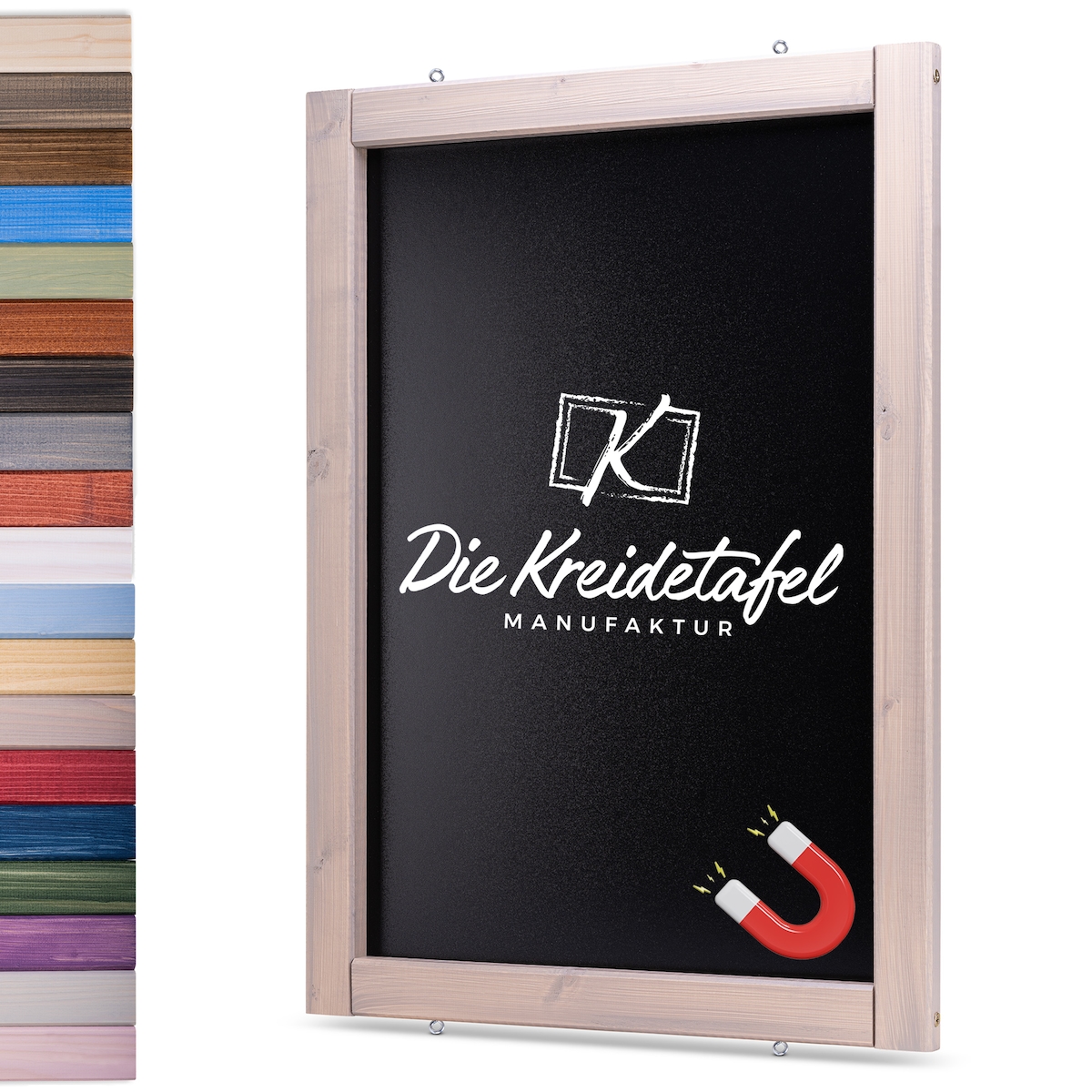 Die Kreidetafel Manufaktur Magnetische Kreidetafel - Magnettafel mit Holzrahmen / Taupe 60x90cm Image