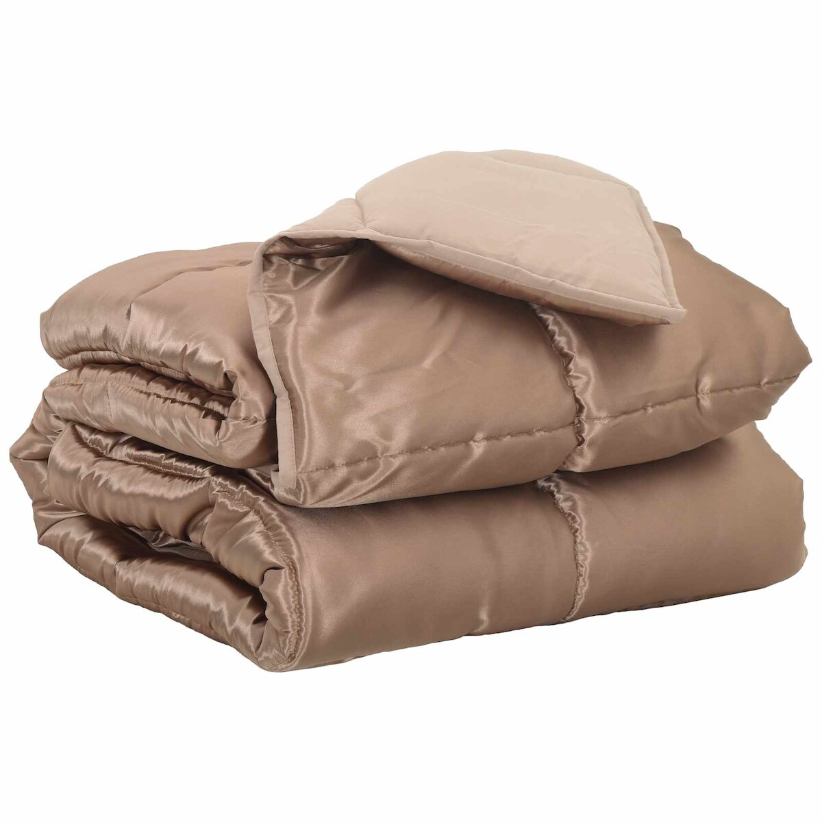 vidaXL Ganzjahresbettdecke Gold 220 x 155 cm Satin und Mikrofaser Image