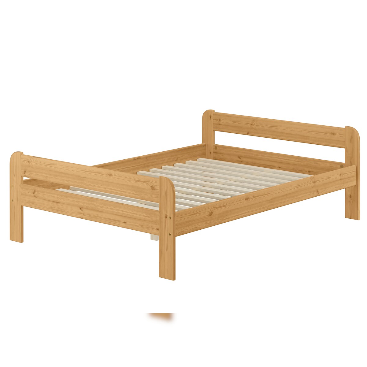 Erst-Holz Doppelbett Massivholzbett Holzbett 140x200 Kieferbett Eiche gebeizt V-60.39E-14 Rollrost inkl. Image