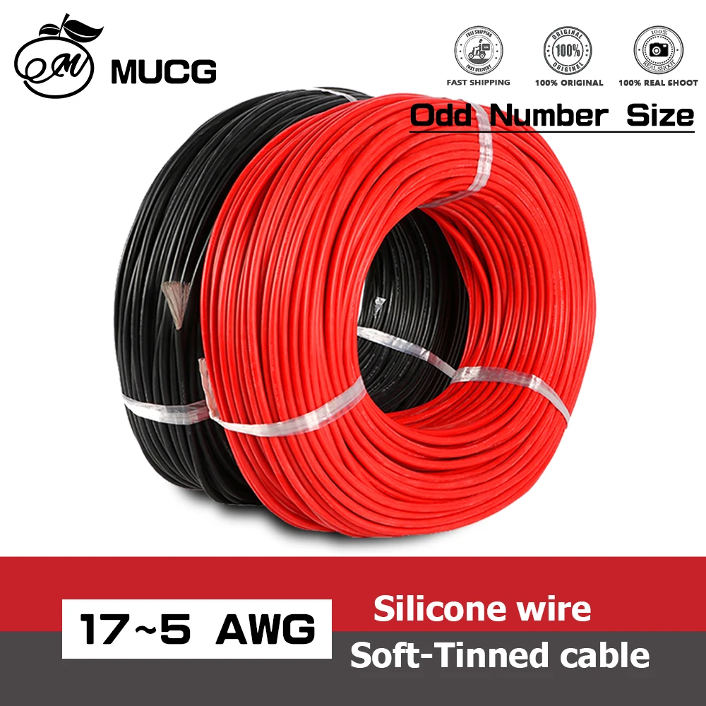 30 m Silikonkautschuk-Draht, weiches Kupfer, verzinntes Kabel, elektrische Drähte, Stromversorgung, Autobatterie, flexible Kabelverkabelung, 17, 15, 13, 11, 9, 7, 5 AWG Image