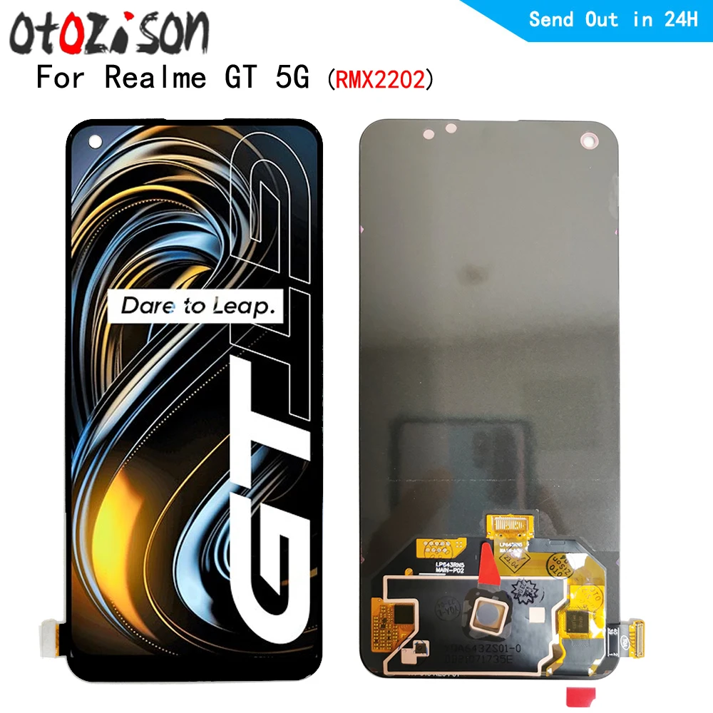 Per Realme GT 5G 6.43 "AMOLED Schermo Per Oppo Realme GT 5G RMX2202 Display LCD Schermo Touch Panel Digitizer Con Telaio di Montaggio