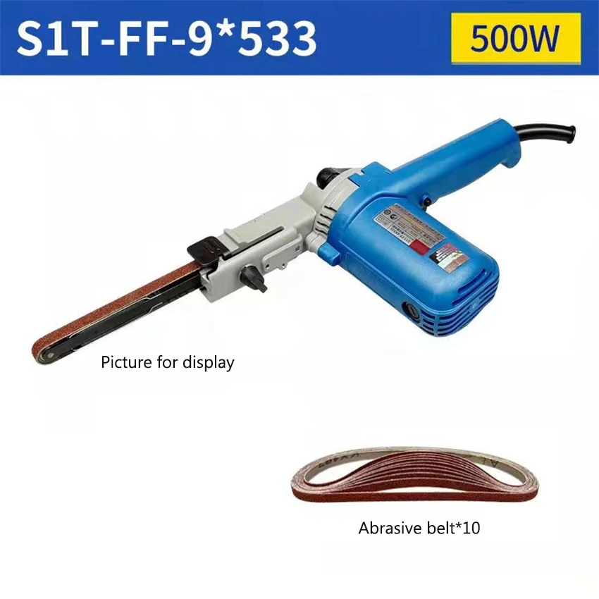 S1T-FF-9*533 Mini DIY Sander Bandschleifer Schleifpapier Winkelschleifer Sander Tragbare Bandpolieren Elektrowerkzeuge 220 V 300–1680 m/min Image