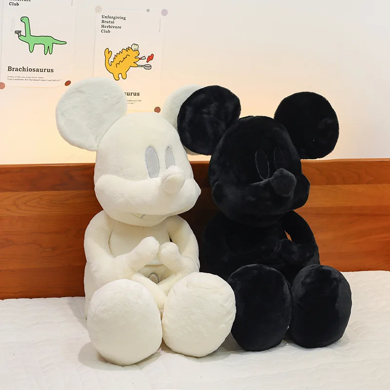 Cartoon Nette Anime Maus Plüsch Puppe Schwarz Weiß Weiche Trend Spielzeug Große Größe Puppe Zimmer Schreibtisch Ornament Schlaf Kissen Kinder Geschenk