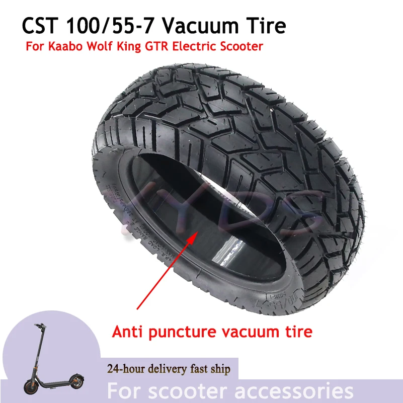 12 zoll CST 100/55-7 Anti-punktion Vakuum Reifen Für KAABO Wolf King GTR Elektrische Roller Tubeless Reifen ersatzteile Image