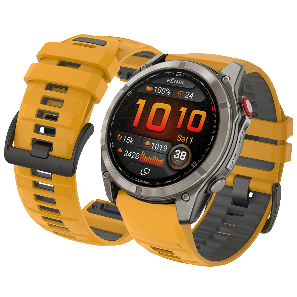 22 mm 26 mm Silikon-Uhrenarmband für Garmin Fenix 8 Pro Fenix8 51 mm 47 mm AMOLED E 7 7X 6 6X 5 5X Plus/Epix Gen 2 Armband Image